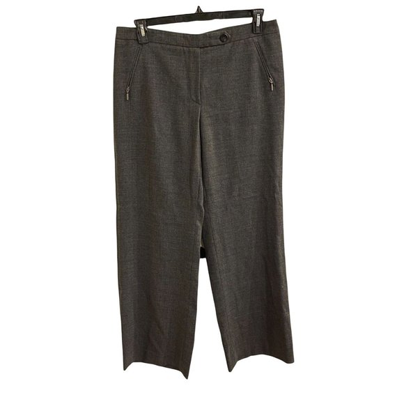 029 30 Armani Collezioni Dress Pants Suit Pants Straight Wool Zip Pockets pleat - Picture 1 of 7